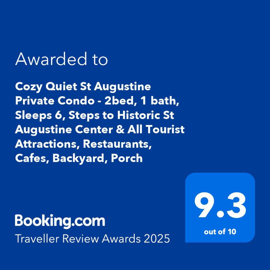 Cozy Quiet St Augustine Private Condo - 2Bed, 1 Bath, Sleeps 6, Steps To Historic St Augustine Center & All Tourist Attractions, Restaurants, Cafes, Backyard, Porch St. Augustine Exteriör bild